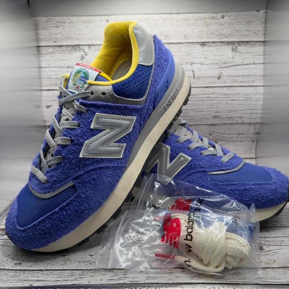 New-Balance Men's Blue and Yellow Trainers